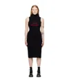 Mm6 Maison Margiela Black Turtleneck Midi Dress In Black