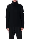 Mm6 Maison Margiela Mm6 By Maison Margiela Knitted Black Sweater With High Collar And Ribbed Finishes In Black