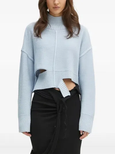 Mm6 Maison Margiela High-neck Sweater In Blue