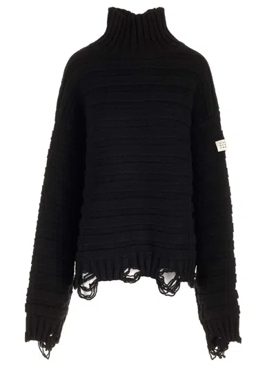 Mm6 Maison Margiela High Neck Sweater Knitwear Black