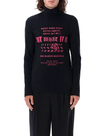 Mm6 Maison Margiela High Neck Top Lycra In Black