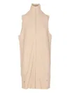 Mm6 Maison Margiela High-neck Zip-front Top In Neutral