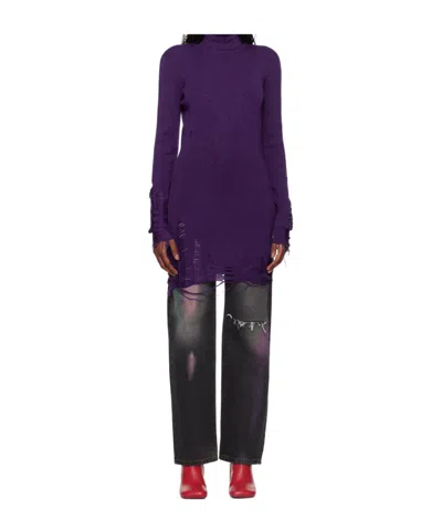 Mm6 Maison Margiela High-necked Dress In Black