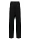 Mm6 Maison Margiela Black Virgin Wool Blend Straight Trousers In Black