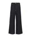 Mm6 Maison Margiela Wide Leg High Waist Jeans With Contrast Stitching In Black