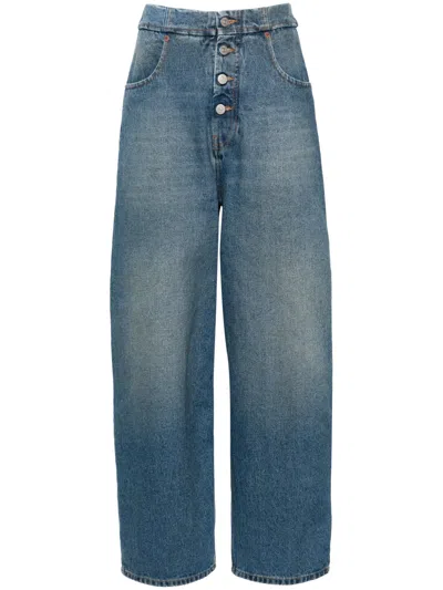 Mm6 Maison Margiela Mm6 By Maison Margiela Straight Leg Cropped Jeans In Blue