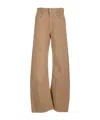 Mm6 Maison Margiela In Cotton Twill Trousers Beige In Brown