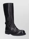 Mm6 Maison Margiela High Shaft Round Toe Stitched Boots In Black