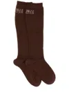 Mm6 Maison Margiela Brown Stretch Viscose Blend Socks In Brown