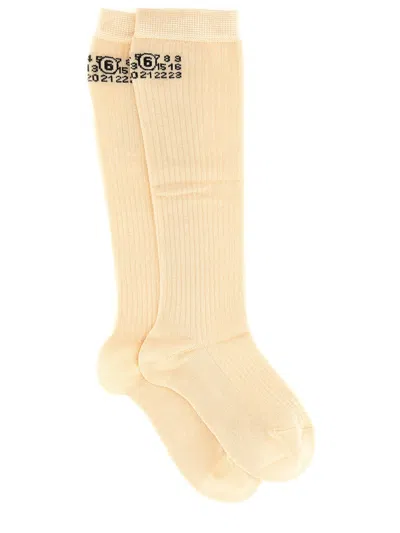 Mm6 Maison Margiela High Socks. In Yellow
