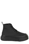 Mm6 Maison Margiela Mm6 Oversized Sole High-top Leather Sneakers In Black