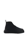Mm6 Maison Margiela Mm6 Oversized Sole High-top Leather Sneakers In Black