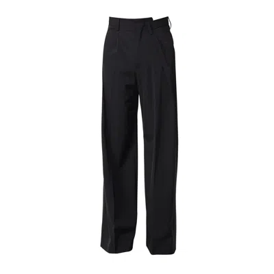 Mm6 Maison Margiela Pleated High-waist Tailored Trousers In Black