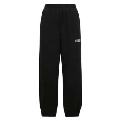 Mm6 Maison Margiela High-waist Cotton Joggers In Black