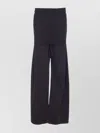 Mm6 Maison Margiela High Waist Layered Wide Leg Trousers In Black