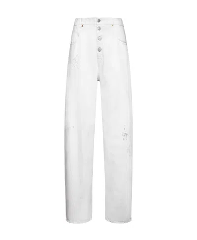 Mm6 Maison Margiela High-waist Loose-fit Jeans In White