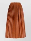 Mm6 Maison Margiela High Waist Pleated Midi Skirt