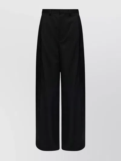 MM6 MAISON MARGIELA HIGH WAIST WIDE LEG TROUSERS WITH BELT LOOPS AND SIDE POCKETS
