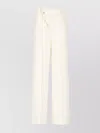 Mm6 Maison Margiela High Waist Wide-leg Wool Blend Trousers In Neutral
