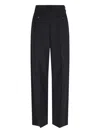 Mm6 Maison Margiela Mm6 By Maison Margiela High-waisted Black Tailored Pants With Wide-leg Silhouette In Black