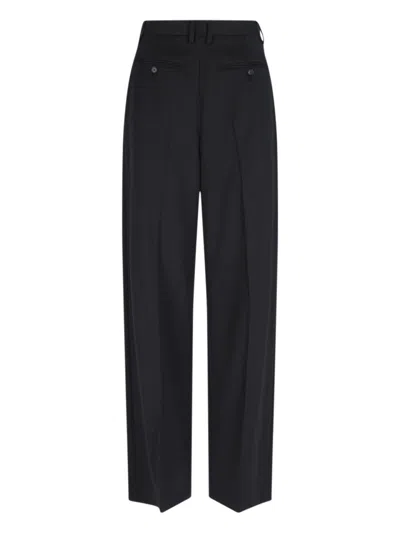MM6 MAISON MARGIELA HIGH-WAISTED BLACK TAILORED PANTS WITH WIDE-LEG SILHOUETTE