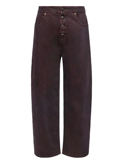 Mm6 Maison Margiela High-waisted Button-fly Jeans In Purple
