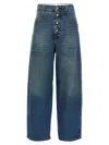 Mm6 Maison Margiela High-waisted Denim Jeans With Wide Leg In Blue