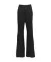 Mm6 Maison Margiela Mm6 By Maison Margiela Flared Black Wool Blend Pants With Contrast Stitching In Black