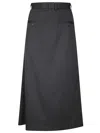 Mm6 Maison Margiela High-waisted Midi Skirt With Side Zipper In Gray