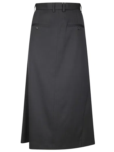 Mm6 Maison Margiela High-waisted Midi Skirt With Side Zipper In Gray