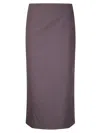 Mm6 Maison Margiela High-waisted Pencil Skirt With Side Zipper In Gray
