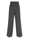 Mm6 Maison Margiela Mm6 By Maison Margiela High-waisted Tailored Pants With Wide Leg In Gray