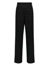 Mm6 Maison Margiela Black Virgin Wool Blend Straight Trousers In Black