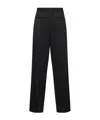 Mm6 Maison Margiela Black Virgin Wool Blend Straight Trousers In Black