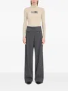 Mm6 Maison Margiela Cream Virgin Wool Turtleneck Sweater In Gray