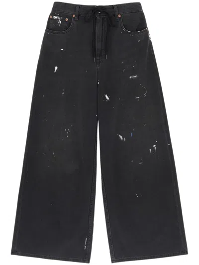 MM6 MAISON MARGIELA HIGH-WAISTED WIDE-LEG TROUSERS WITH DRAWSTRING CLOSURE