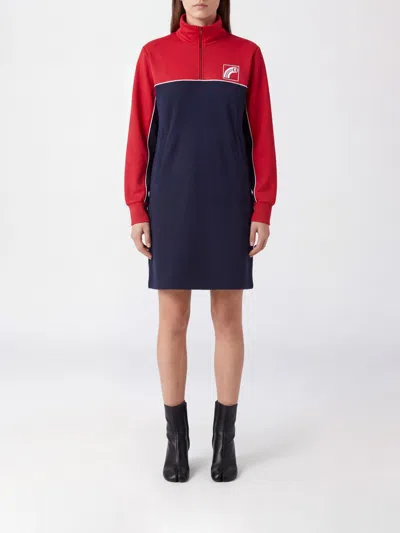 Mm6 Maison Margiela High-neck Slogan-print Jersey Sweatshirt Mini Dress In Multi