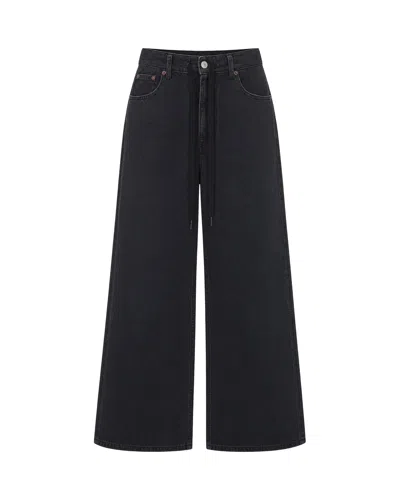 Mm6 Maison Margiela High-waist Wide-leg Jeans In Black