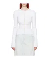 Mm6 Maison Margiela Hollow-out Long-sleeved T-shirt In White