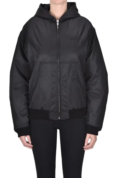 Mm6 Maison Margiela Hooded Bomber Jacket In Black