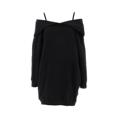 MM6 MAISON MARGIELA HOODED FLEECE MINI DRESS