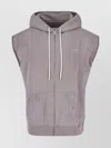 Mm6 Maison Margiela Mm6 By Maison Margiela Numbers-motif Hoodie With Artistic Paint Splatter Detail In Gray