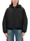 Mm6 Maison Margiela Mm6 By Maison Margiela Cropped Hooded Jacket With Ribbed Cuffs In Black