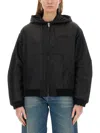 Mm6 Maison Margiela Mm6 By Maison Margiela Cropped Hooded Jacket With Ribbed Cuffs In Black
