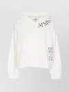 Mm6 Maison Margiela Logo Unbrushed Sweatshirt Hoodie In White
