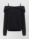 Mm6 Maison Margiela Mm6 By Maison Margiela Off-the-shoulder Cotton Sweatshirt In Black