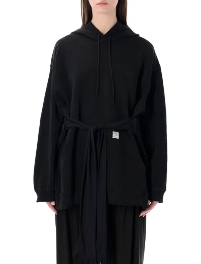 Mm6 Maison Margiela Hooded Sweatshirt With Gloves In Black