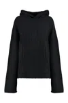 Mm6 Maison Margiela Wool Blend Hooded Sweatshirt With Embroidered Detail