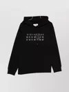Mm6 Maison Margiela Numeric Print Black Hoodie With Front Kangaroo Pocket In Black
