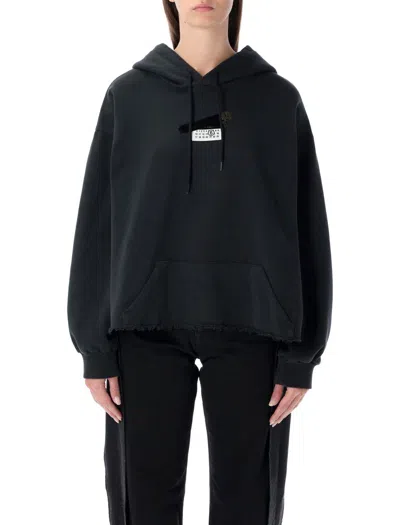 MM6 MAISON MARGIELA MM6 MAISON MARGIELA BLACK LOGO HOODIE